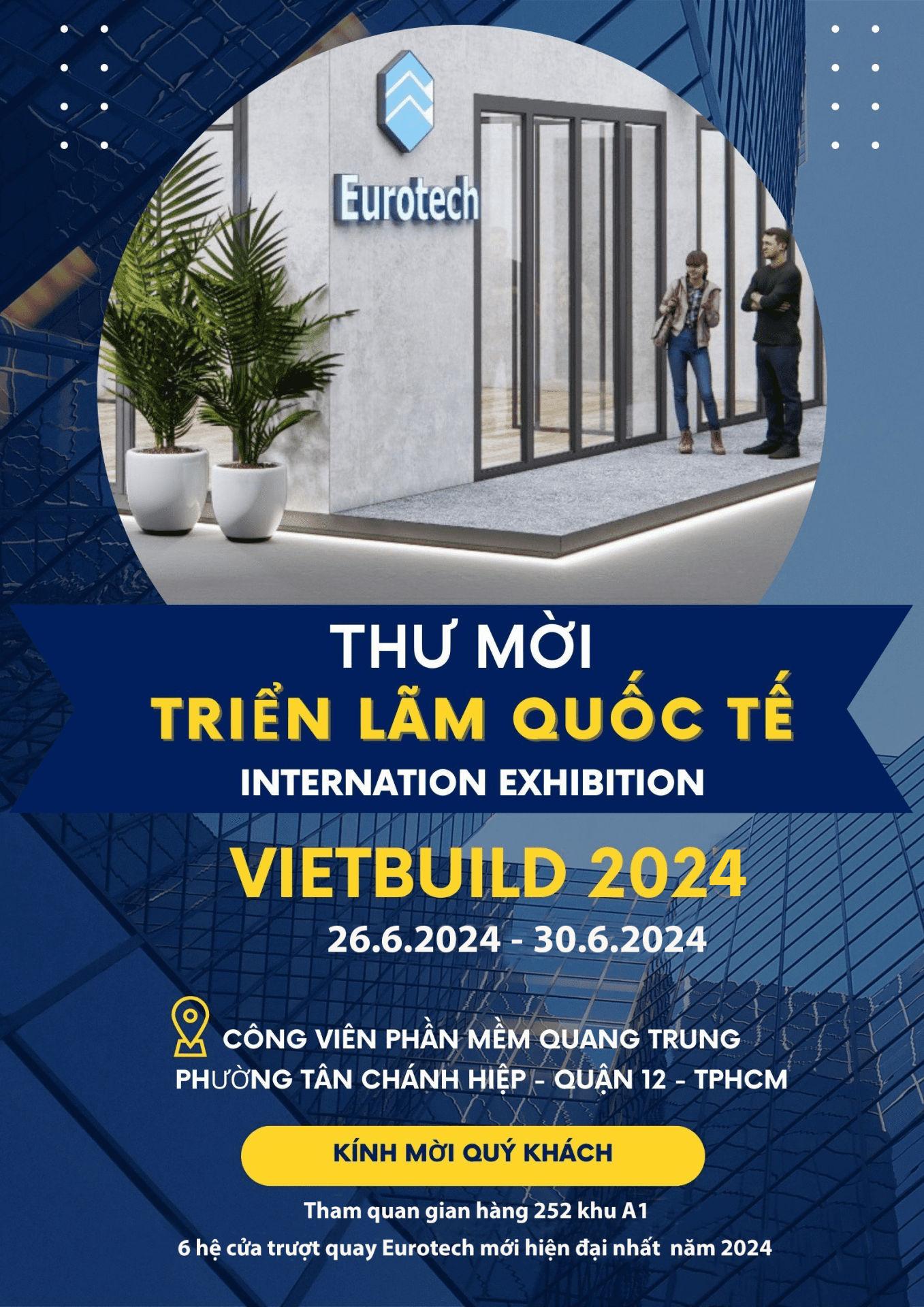 Triển lãm quốc tế VietBuild - gian hàng cửa trượt quay Eurotech