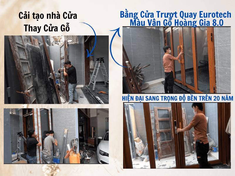 Cửa trượt quay Eurotech Cải Tạo Nhà Cửa Thay Cửa Gỗ