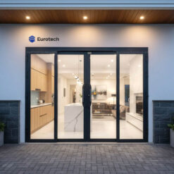 Cửa trượt quay Eurotech hệ HOÀNG GIA - NẸP RỜI 8.0  Màu Đen